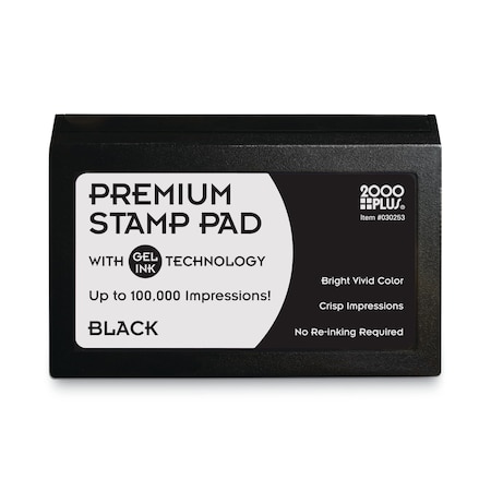 Cosco Microgel Stamp Pad for 2000 PLUS, 2 3/4 x 4 1/4, Black 030253